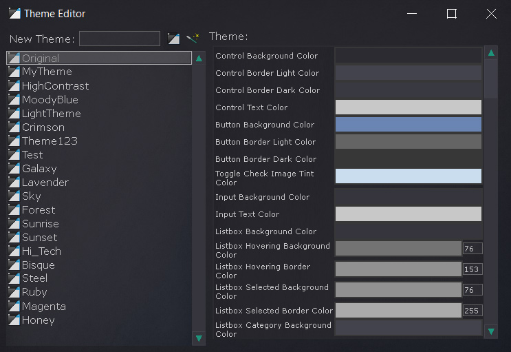 Customizable editor interface